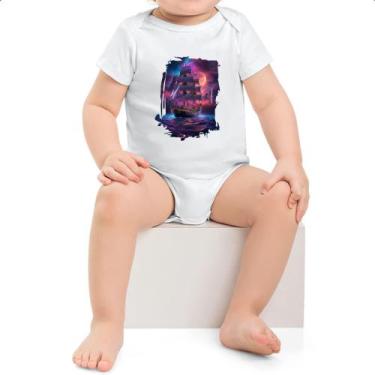 Imagem de Body intantil Navio pirata noite purpura - Alearts, M