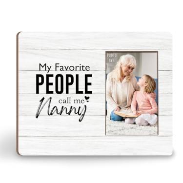 Imagem de KU-DaYi Porta-retrato My Favorite People Call Me Nanny 20 x 25 cm, presentes para avó, aniversário de dia das mães, presente de babá de netos, moldura de madeira para parede e mesa, serve para fotos
