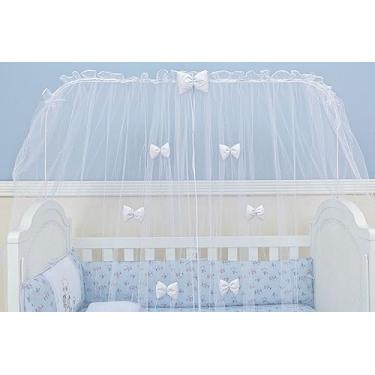 Imagem de Mosquiteiro para Berço Varal Inteiro Lacinho Branco, Biramar Baby, Branco