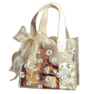 Imagem de YMASELA Bolsa de presente transparente com alças (4 peças, 19 x 19 x 10 cm), bolsa de plástico resistente à prova d'água para festa, mercadoria reutilizável, varejo, transparente, sacolas de compras