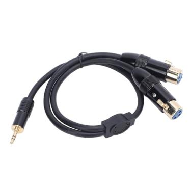Imagem de 3,5mm para Cabo Estéreo XLR Duplo, 3,5mm TRS Macho para Cabo XLR Duplo Fêmea, 1/8 Polegada Mini Jack para 2 XLR Fêmea Y Splitter Cabo Adaptador para Misturadores/alto-falantes