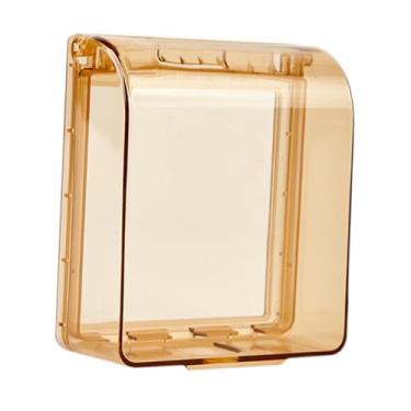 Imagem de IEUDNS Capa de tomada elétrica, tipo 86, durável, capa de tomada, protetor de receptáculo para sala de estar, construção de revestimento de retrofit, Marrom