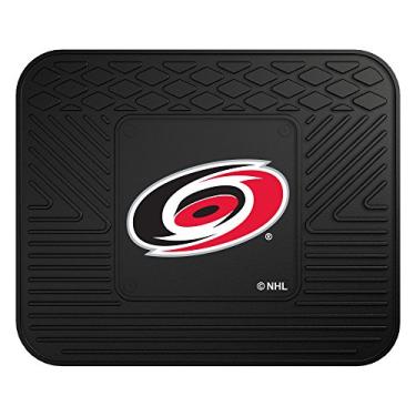 Imagem de FANMATS - 10763 NHL Carolina Hurricanes Tapete utilitário de vinil preto 35,5 x 43,1 cm