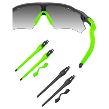 Imagem de HILEEN Óculos de sol de substituição preto fosco para óculos de sol Oakley Radar EV Path Pitch Advancer - preto + verde