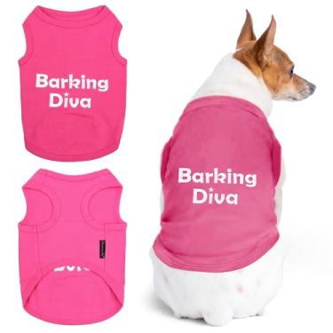 Imagem de Parisian Pet Roupas de cachorro para gatos camisetas bordadas camiseta latindo Diva, PP
