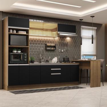 Imagem de Cozinha 315001 Com Armário, Balcão E Bancada Rustic/Preto