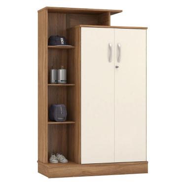 Imagem de Armário Multiuso 2 Portas com Chave Ambiente Elite Amêndola Touch Off White – Demóbile