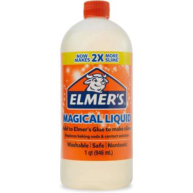 Imagem de Solução ativadora líquida mágica de cola da Elmer, ativador de 1 Quart Slime, Clear