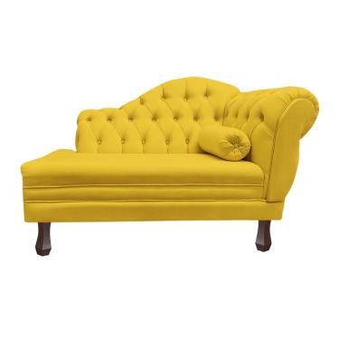 Imagem de Recamier Larissa Estofado Sala 120 cm Esquerdo De Quem Senta Corano Amarelo - dl Decor
