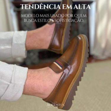 Imagem de Sapato Casual Loafer Tratorado Couro Premium Esporte Fino Estiloso e M