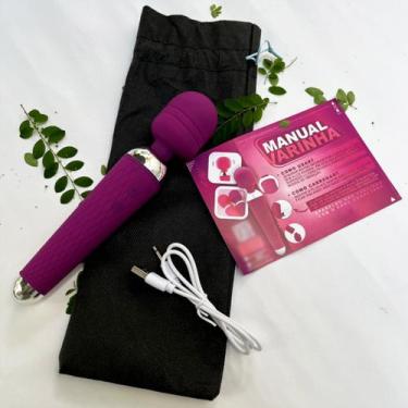 Imagem de Vibrador Varinha Mágica Massageador Portátil Bateria Recarregável Pote