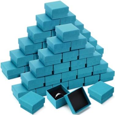 Imagem de Yinkin 72 peças de caixas de presente de papelão, embalagem para anel, colar, brinco, 5 x 5 x 3 cm (índigo)