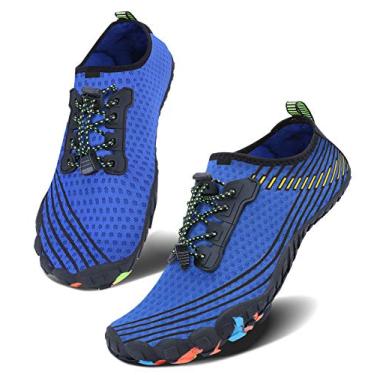 Imagem de Tênis masculino feminino para esportes aquáticos, sem cadarço, secagem rápida, para piscina, praia, surf, caminhada, parque aquático, 1 azul, 11 Women/9.5 Men