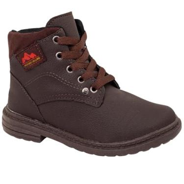 Imagem de Bota Infantil Masculina Bota Infantil Coturno Masculino Kids Marrom e Mostarda (Marrom, BR, Criança de 9 a 12 anos, Numérico, 28)