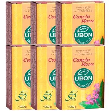Imagem de Kit 6 Sabonete Natural Glicerinado Canela Rosa Ubon 100g