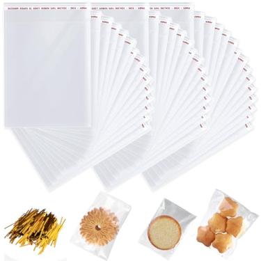 Imagem de Sacos de celofane resseláveis de 15 cm x 23 cm, 2000 peças, pequenos sacos transparentes autovedantes para embalagem de produtos, bolsa autoadesiva para joias, cartões, fotos, envelopes, presentes