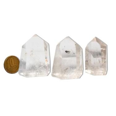 Imagem de 03 Und Ponta cristal Extra Lapidado Pequeno Média 3cm - CristaisdeCurv