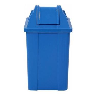 Imagem de Lixeira Plástica Quadrada Com Tampa Vai - Vem 60 Litros - JSN