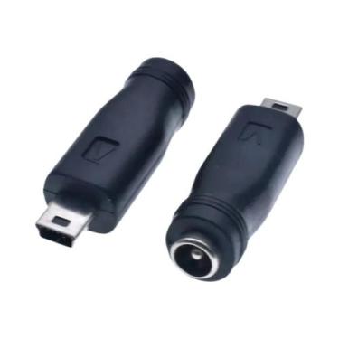 Imagem de 5.5mm 2.1mm Fêmea Para Micro Usb Mini Usb Tipo-c Macho Dc Adaptador Co