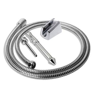 Imagem de Acessórios de ducha de Enema para chuveiro – Kit de limpeza anal/vaginal de alumínio de luxo com bolsa de transporte de veludo (2 estilos)