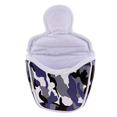 Imagem de DYNWAVE Capa de Cabeça de Taco de Taco de Golfe Camuflagem Bolsa de Proteção de Cabeça de Eixo Fecho - Couro PU Premium E à D'água, Azul