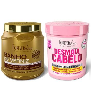 Imagem de Kit Masc. Banho de Verniz e Desmaia Cabelo Forever Liss 1Kg - Forever 