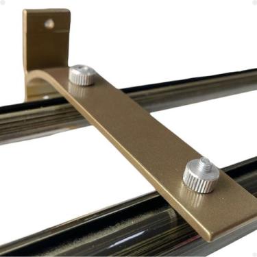 Imagem de Kit 3 Pç Suporte Inove Duplo Parede Varão Suiço Cortina Wave - GENERIC