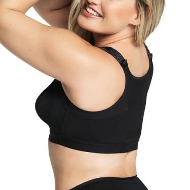 Imagem de Leonisa Sutiã corretor de postura com cobertura total e suporte nas costas para mulheres, Preto, 34D