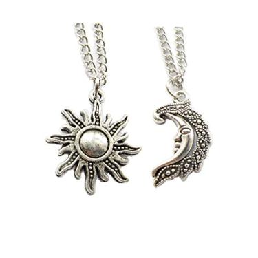 Imagem de Conjunto de sol e lua, conjunto de 2, melhores amigos, conjunto de colares sol e lua, amizade, Wiccan, sol e lua