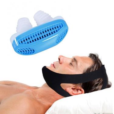 Imagem de Kit 1 Faixa Anti Ronco 3 Pontas + 1 Aparelho Nasal Purificador De Ar Branco