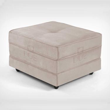 Imagem de Puff Dobrável Slim - Vira Cama Cor Suede Nude