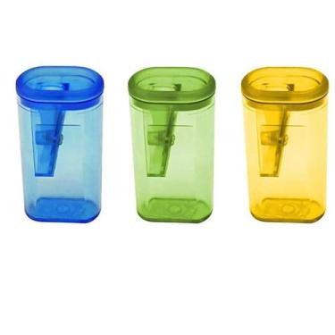 Imagem de Apontador Escolar CIS 370 com Depósito, Sortidas (Azul, Rosa, Amarelo ou Verde), Blister com 1 unidade