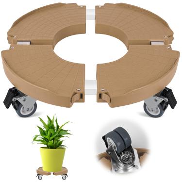 Imagem de ToLanbbt Suporte para transportador de plantas com rodas de 360° ajustável, suporte de rolamento de 38 a 56 cm, carrinho de plantas grande, resistente, com rodízios, capacidade de 199 kg para vaso