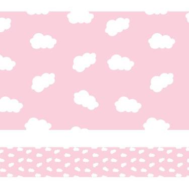 Imagem de Faixa de Parede Nuvens em Rosa para Quarto Infantil 5mx10cm - Quartinh