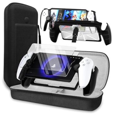 Imagem de QUAGGY Kit De Acessórios 3 Em 1 Compatível Com Playstation Portal, Capa Protetora Transparente Silicone Tpu E Pc Rígido Para Ps Pacote 2 Protetores Tela, Bolsa Viagem Portátil Controle Remoto Ps5 (P