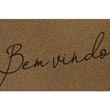 Imagem de Capacho Vinil Light Bem Vindo 40cmx60cm Kapazi Bege