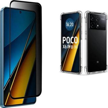 Imagem de Kit Para Poco X6 Pro Película Ceramica Privacidade 9D Fosca + Capa Cap