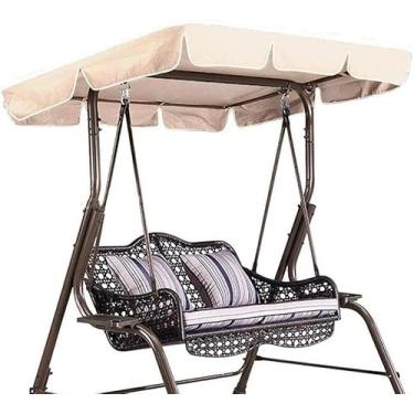 Imagem de Cópia De Substituição Para Assento De Balanço 2 & 3 Lugares Tamanhos De Capa De Rede Top Garden Outdoor, Beige, 142x120cm(56x47'')