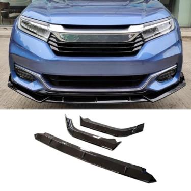 Imagem de Para Avancier 2017-2021 Car Front Bumper Lip Splitter Difusor Body Kit Gloss Black Bumper Protector Modification Part (visual de fibra de carbono)