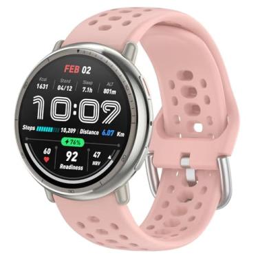 Imagem de ViCRiOR Pulseiras de relógio compatíveis com Amazfit Active 2/Active, pulseira de substituição respirável de silicone macio de 20 mm para Amazfit GTS 4/4 Mini / 3 / 3e/ 2 Mini / 2e/ 2 feminino e