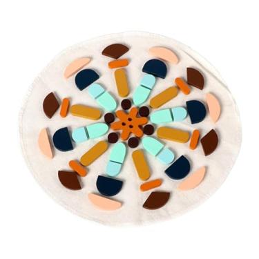 Imagem de Luwecf Quebra-cabeça de formas geométricas, brinquedo de madeira, blocos de quebra-cabeça, cores, formas, padrão, jogo de tangram