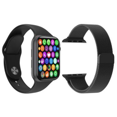 Imagem de Kit 1 Smartwatch Iwo9 Lite Preto + 1 Pulseira Extra Preta