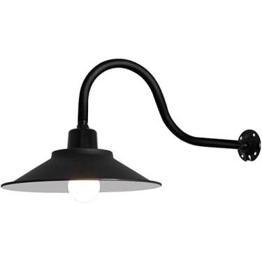 Imagem de Luminárias De Parede De Varanda Impermeáveis Ao Ar Livre 11.8 Ih Vintage Gooseneck Wall Scoe Iron Farmhouse Barn Light Garage Wall Mount Light Fixture Exterior, 2PCS