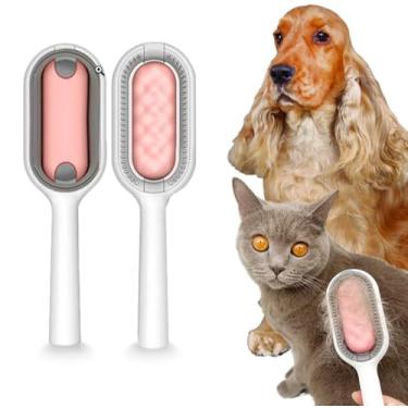 Imagem de Escova Removedor de Pelos 3 em 1 para Pets - Rasqueadeira, Banho a Seco e Massageador para Cachorros e Gatos, Facilita Limpeza Tira Pelos em Tecidos