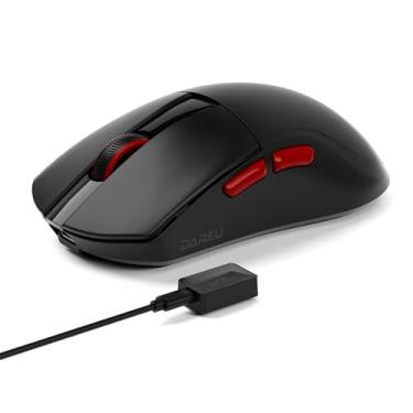 Imagem de DAREU Mouse A950 Wing 8K leve sem fio para jogos 1,23 oz (35 g), sensor óptico PAW3950 30K personalizado, taxa de sondagem dupla com fio/sem fio de 8K, simétrico, 5 botões programáveis, bateria 70H