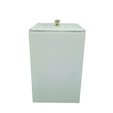 Imagem de Lixeira acrílica branca premium luxo esconde sacola - Fábrica de Utili