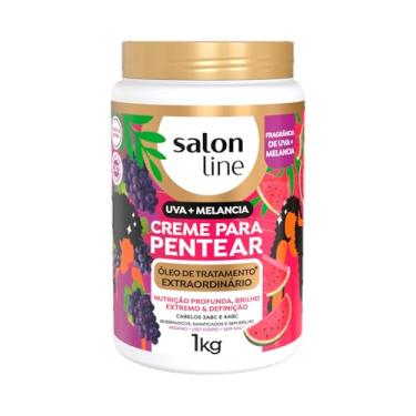 Imagem de Salon Line, Creme para Pentear, Uva + Melancia Óleo de Tratamento Extraordinário, Vegano - Para Cabelos Ondulados, Cacheados e Crespos, 1kg