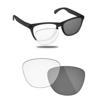 Imagem de Fiskr Lentes polarizadas de substituição compatíveis com óculos de sol Oakley Frogskins OO9013, resistente a impactos e ajuste perfeito, Fotocrômico transparente a cinza, One Size
