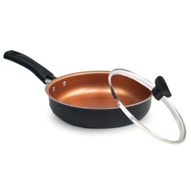 Imagem de Frigideira Alta 18 cm Teflon Antiaderente com Tampa de Vidro (Cobre)