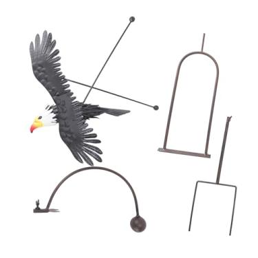 Imagem de Estátua de águia, águia careca, ornamento de jardim de águia careca Balancing Bird Garden Rocker Wind Sculpture Metal Yard Art para exterior, quintal, gramados, pátios, varandas, caminhos, decoração